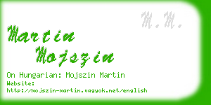 martin mojszin business card